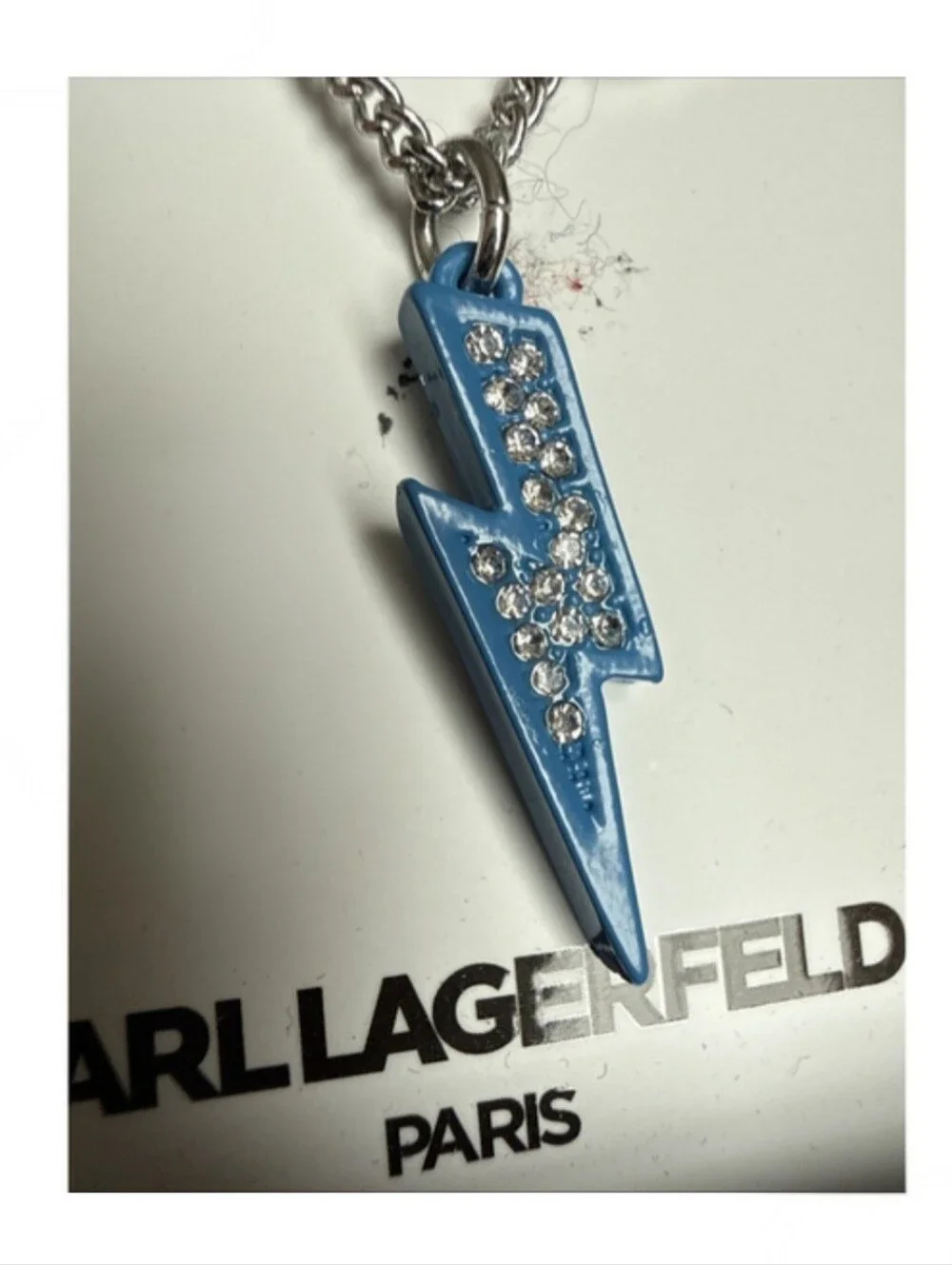 Karl Lagerfeld Blue Lightning Bolt & Crystal Accent Jewelry Set, NIB